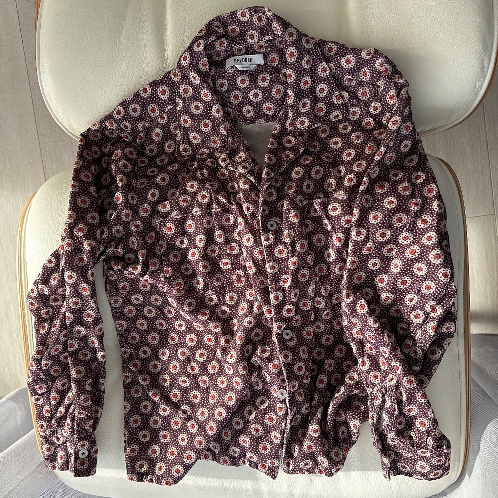 Re/done corduroy blouse